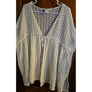House of Harlow Beach Loose Knit White Swim Coverup Onesize Boho